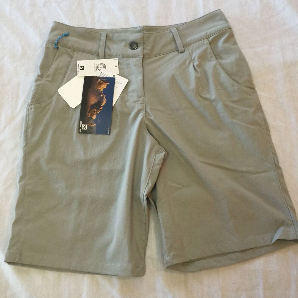 NWT SALOMON WOMENS THE WAY BERMUDA SHORTS TITANIUM SIZE 8
